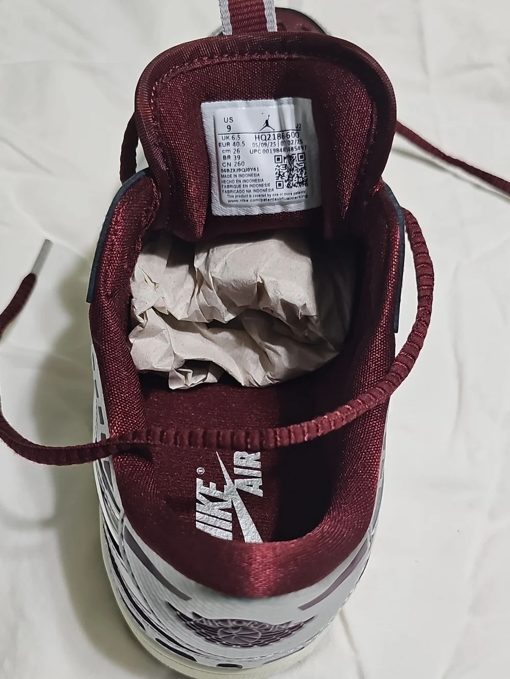 Nike Maroon and Silver, Air Jordan Women's Athletic Sneakers